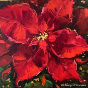 Holiday Red Poinsettias 12X12