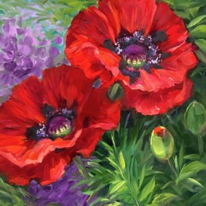 Breezy Bunch Poppies 16X12