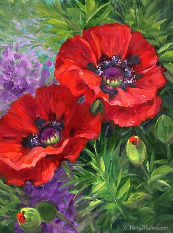 Breezy Bunch Poppies 16X12