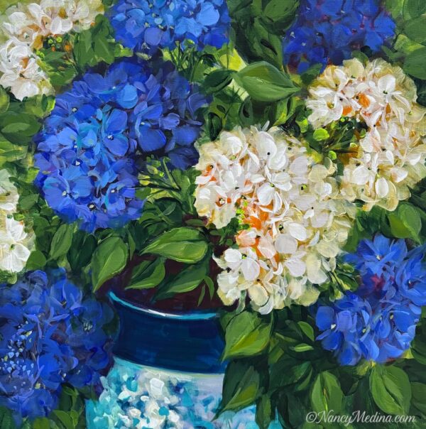 Mid Summer Blue Hydrangeas 20X20