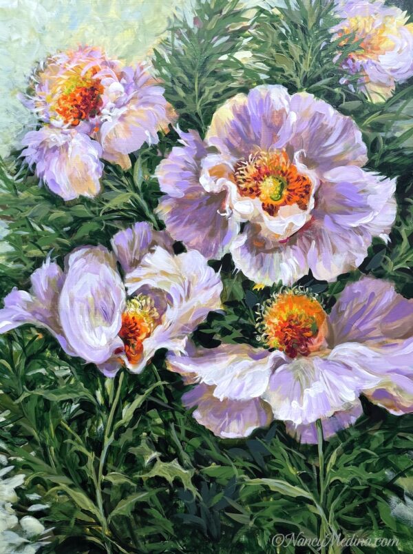 Windswept White Poppies 30X40