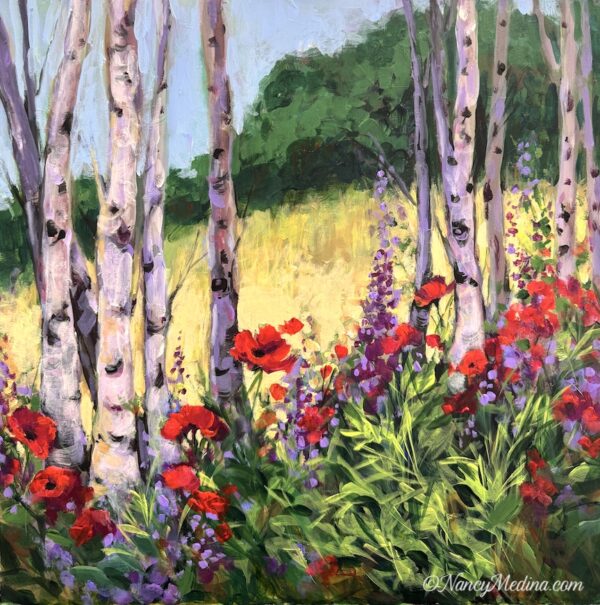 Mountain Journey Poppies, 16X16