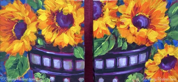 Sunny Pair, 16X8 - two paintings