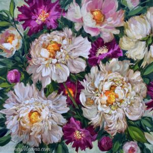 First Day of Spring Peonies 20X20