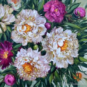 Second Spring Peonies 20X20