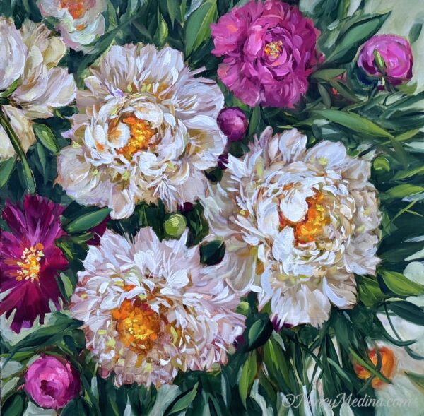 Second Spring Peonies 20X20