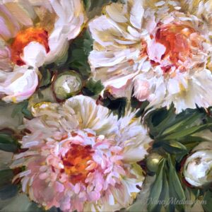 Spring Peonies in Bloom 12X12