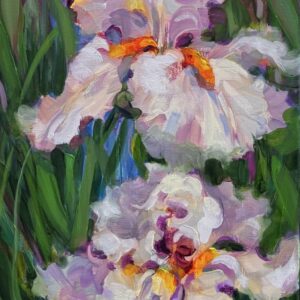 Double Bloomer White Iris 20X10